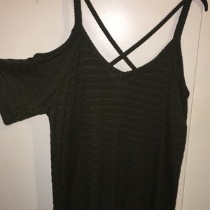 Torrid off the shoulder knitted olive top